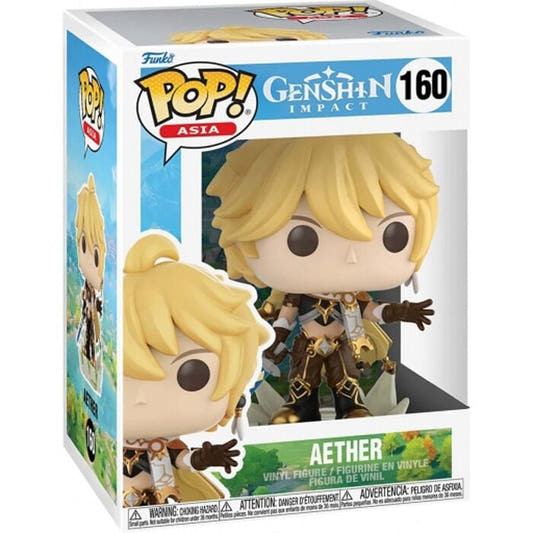 Figura Funko POP! de Aether de Genshin Impact en caja con ventana