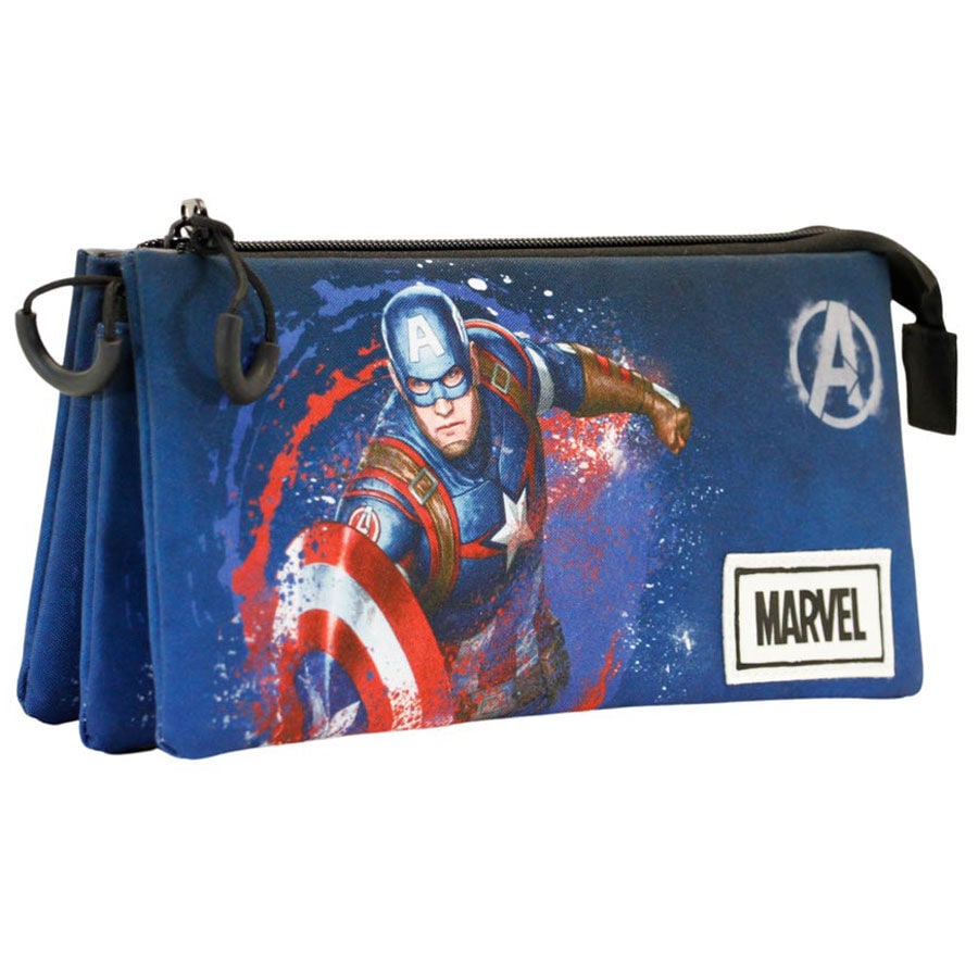 Portatodo triple azul de Capitán América Marvel