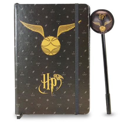 Set diario negro y dorado Wings Harry Potter con bolígrafo decorativo