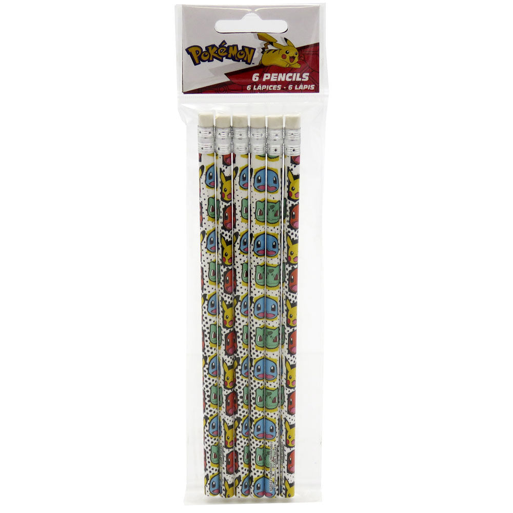 Blíster con seis lápices decorados de Pokémon