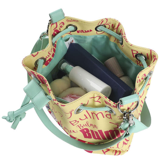 Bolso bandolera amarillo de Bulma Dragon Ball con correa turquesa - 2