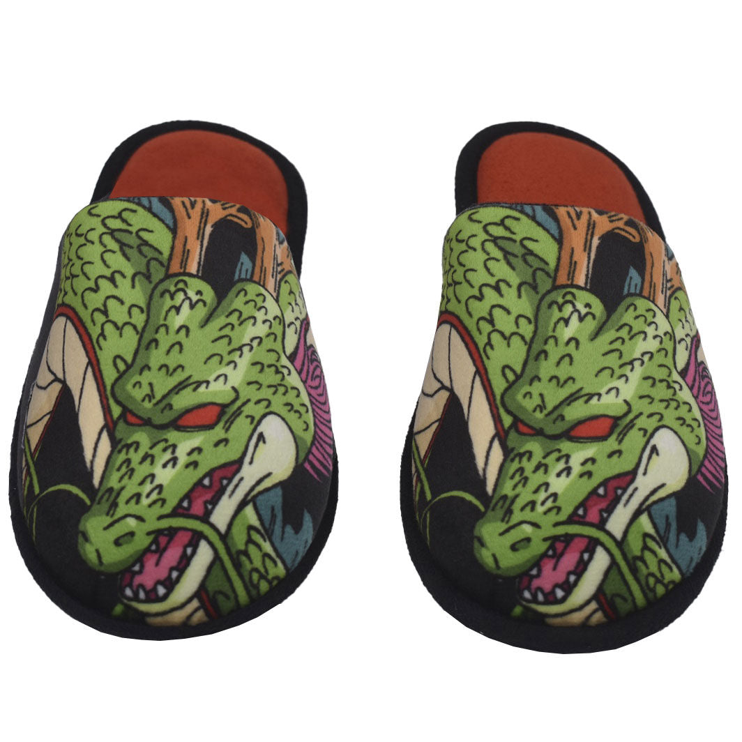 Pantuflas Shenron de Dragon Ball con diseño del dragón verde