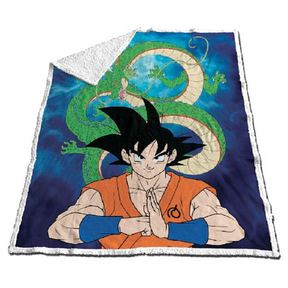 Manta coralina sherpa Dragon Ball Z con Goku y Shenron