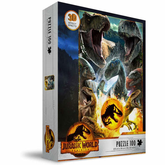 Puzzle 3D Jurassic World de 100 piezas con dinosaurios