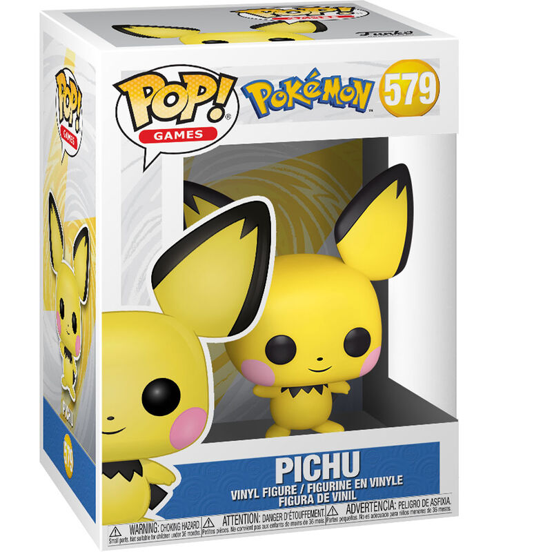 Figura Funko POP! de Pichu amarillo con orejas negras y mejillas rosas - 3