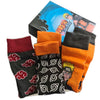 Set de tres calcetines Naruto Shippuden en negro, naranja y rojo
