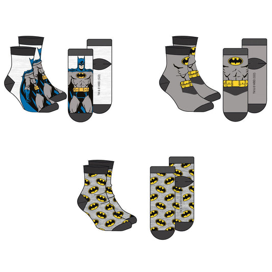 Set de tres calcetines Batman DC Comics con diseños surtidos en caja - 2