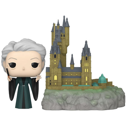 Figura FUNKO POP Town de Minerva McGonagall junto a Hogwarts