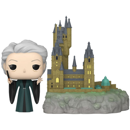 Figura FUNKO POP Town de Minerva McGonagall junto a Hogwarts