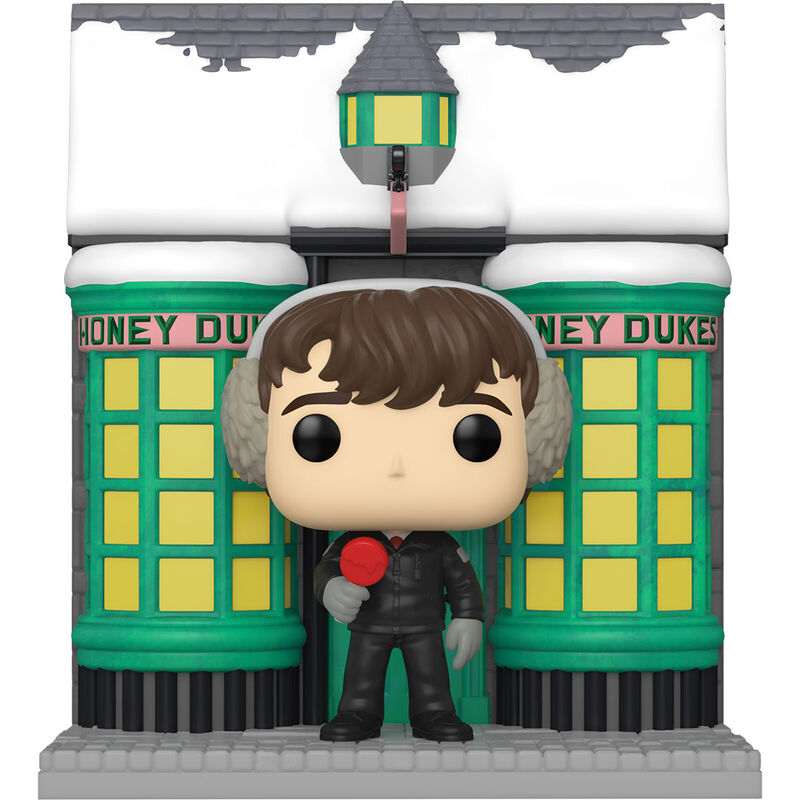 Figura FUNKO POP! de Neville Longbottom frente a Honeydukes