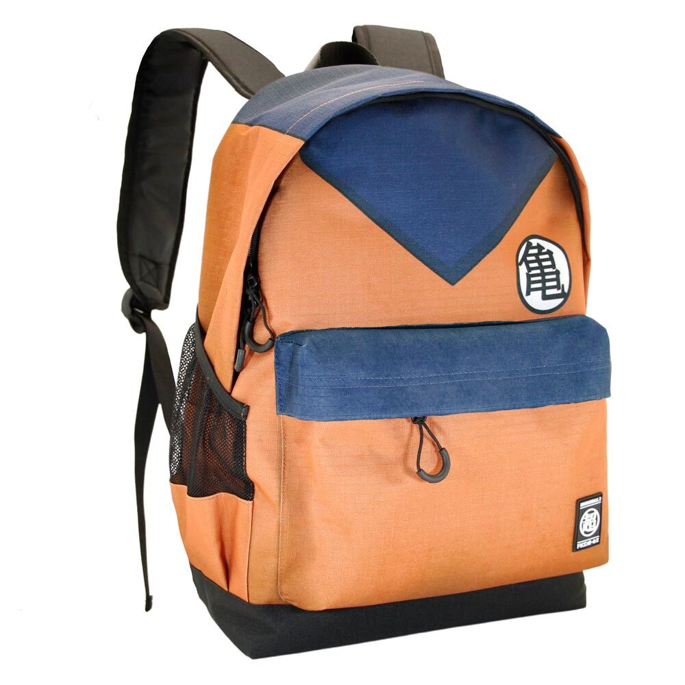 Mochila Dragon Ball naranja y azul con emblema - 3
