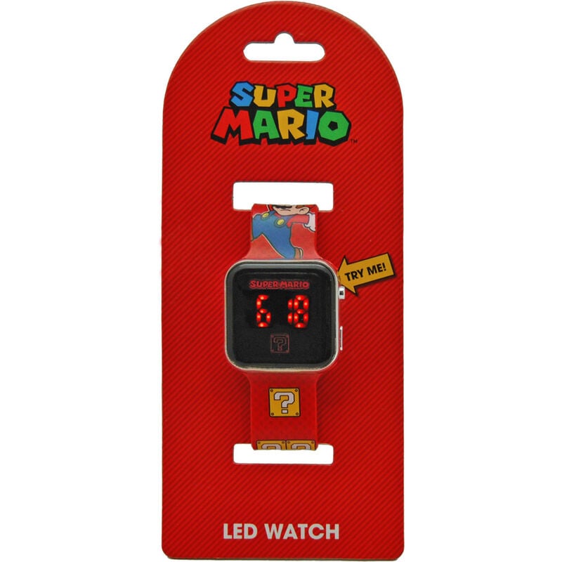 Reloj LED rojo de Nintendo Super Mario Bros con correa decorada - 2