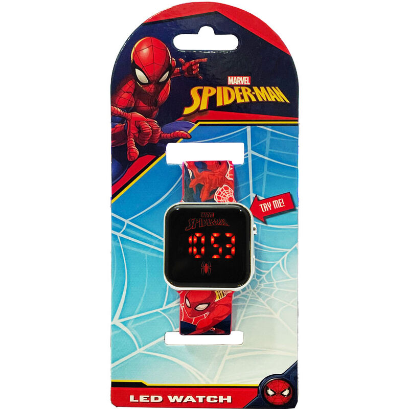 Reloj LED rojo de Spider-Man Marvel con correa estampada - 2