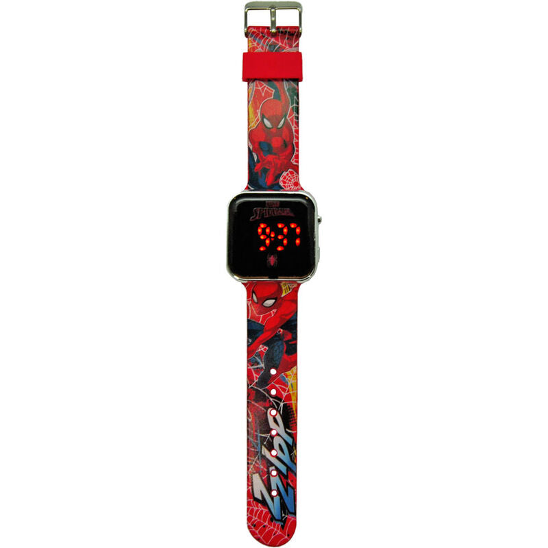 Reloj LED rojo de Spider-Man Marvel con correa estampada - 3
