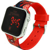 Reloj LED rojo de Spider-Man Marvel con correa estampada