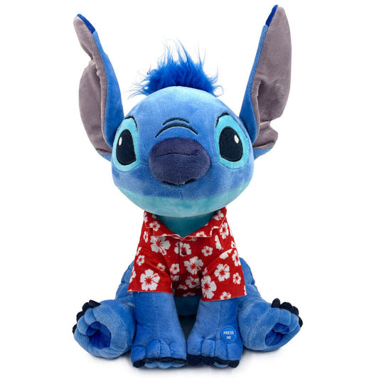 Peluche Disney de Stitch con camisa hawaiana roja de flores