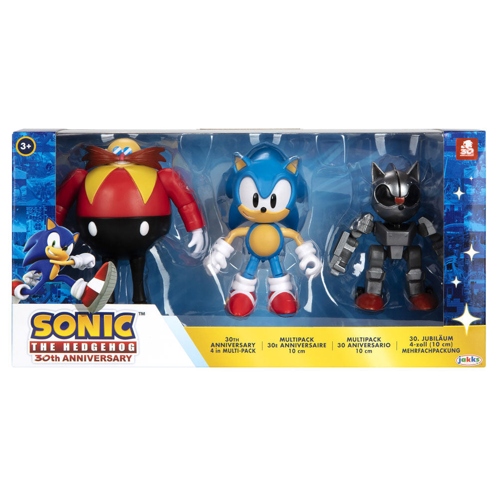 Pack de 3 figuras Sonic The Hedgehog 30th Anniversary en blister