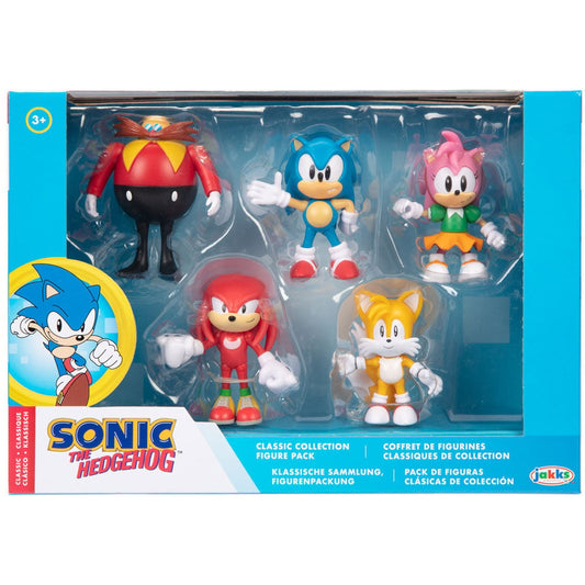 Blíster con cinco figuras clásicas de Sonic The Hedgehog de 6 cm