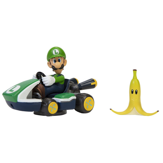 Figura de Luigi en kart de Mario Kart con accesorio banana - 2