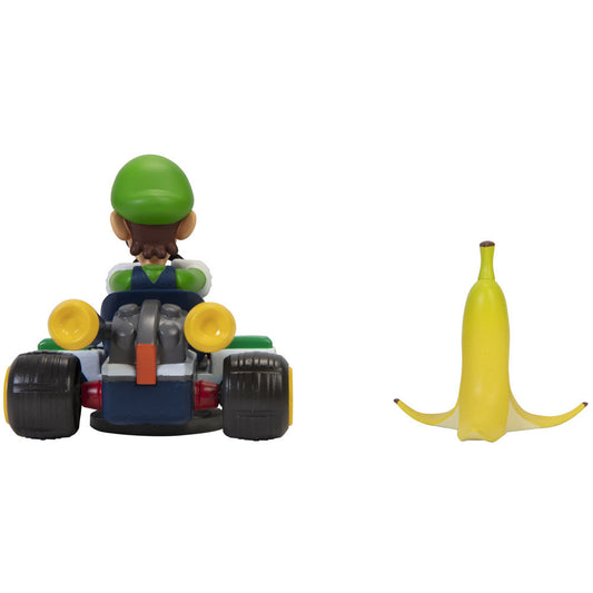 Figura de Luigi en kart de Mario Kart con accesorio banana - 3