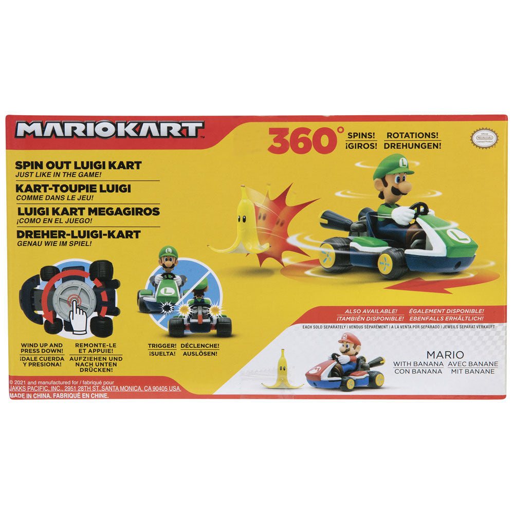 Figura de Luigi en kart de Mario Kart con accesorio banana - 4