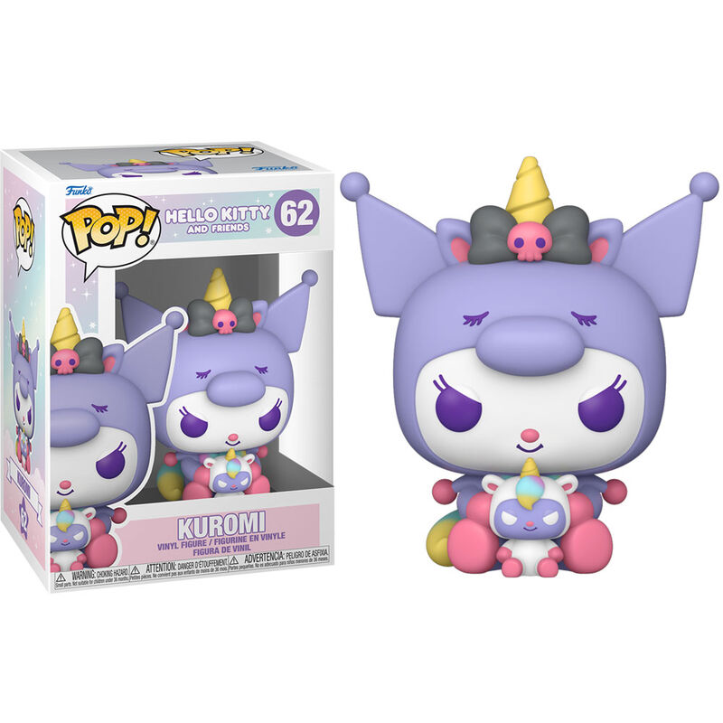 Figura Funko POP! de Kuromi morada con cuerno amarillo - 3