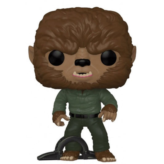 Figura Funko POP! de The Wolf Man con pelaje marrón y ropa verde