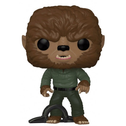 Figura Funko POP! de The Wolf Man con pelaje marrón y ropa verde
