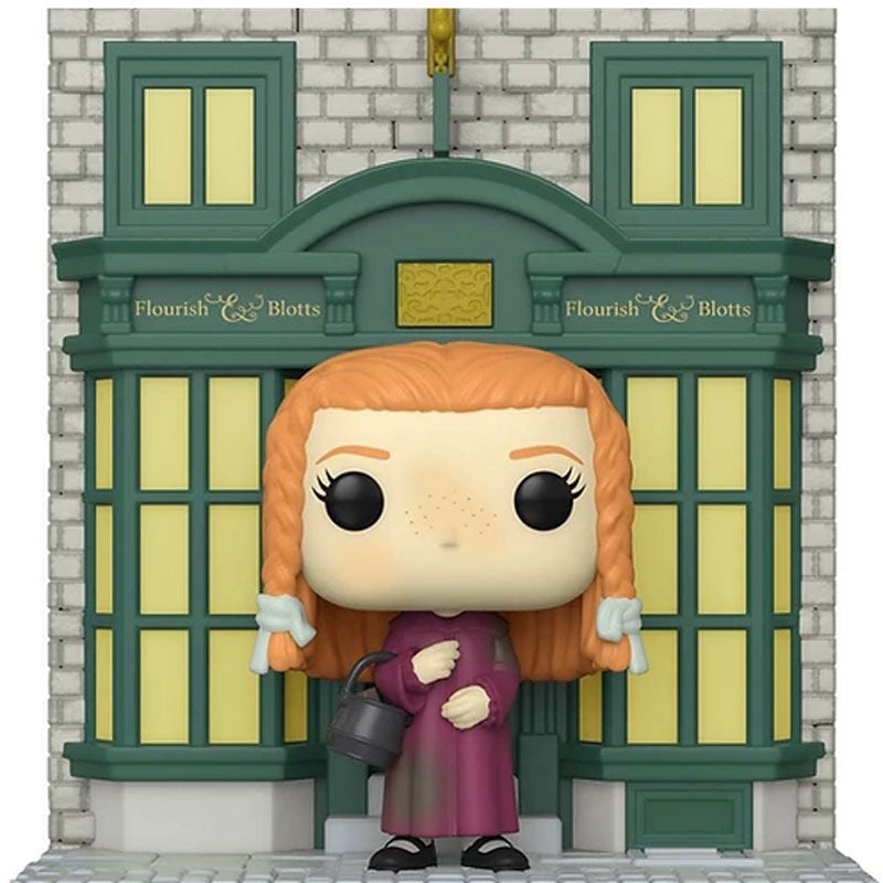 Figura Funko POP! de Ginny Weasley frente a Flourish & Blotts