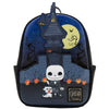 Mini mochila Loungefly de Jack Skellington con Zero y casa encantada