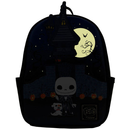 Mini mochila Loungefly de Jack Skellington con Zero y casa encantada - 2