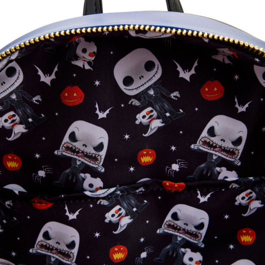 Mini mochila Loungefly de Jack Skellington con Zero y casa encantada - 6