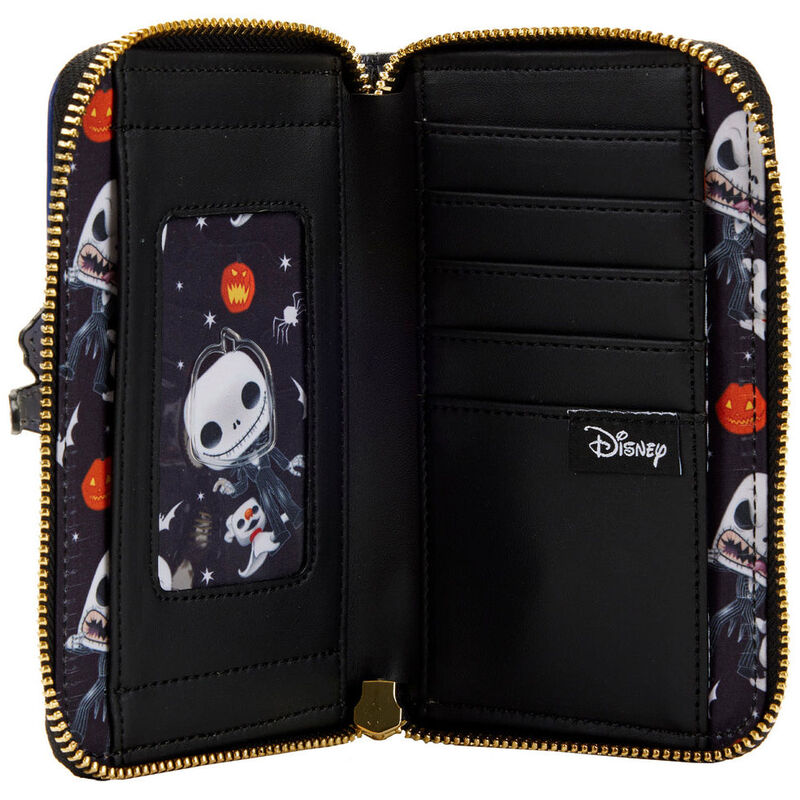 Cartera Loungefly de Jack Skellington con casa encantada, luna y calabazas - 6
