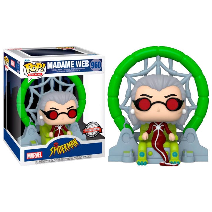 Figura Funko POP! Deluxe de Madame Web con estructura de telaraña