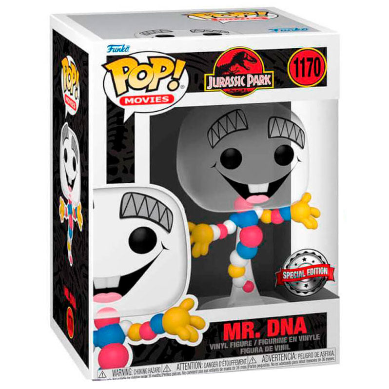 Figura Funko POP! de Mr. DNA de Jurassic Park en caja con ventana