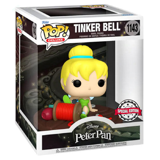 Figura Funko POP! Deluxe de Campanilla de Peter Pan sobre un carrete rojo - 2