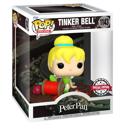 Figura Funko POP! Deluxe de Campanilla de Peter Pan sobre un carrete rojo - 2