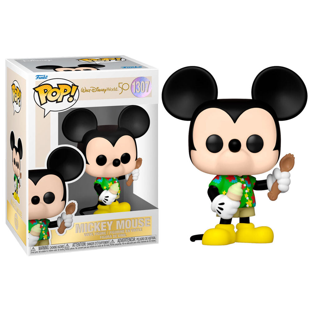 Figura Funko POP! de Mickey Mouse con camisa floral y helado - 3