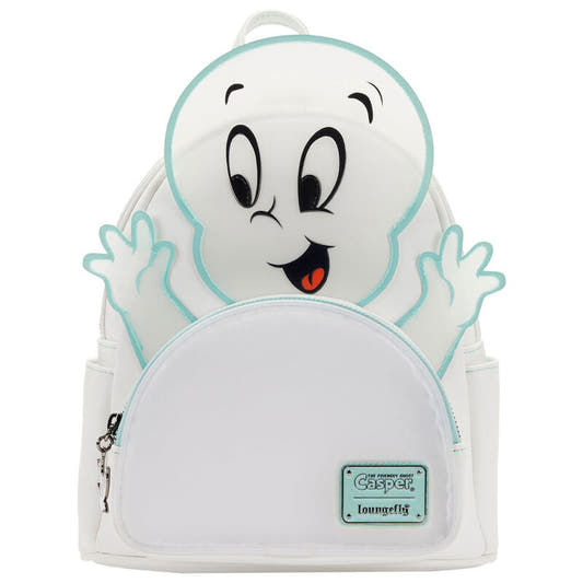 Mochila mini Loungefly blanca de Casper con detalles turquesa