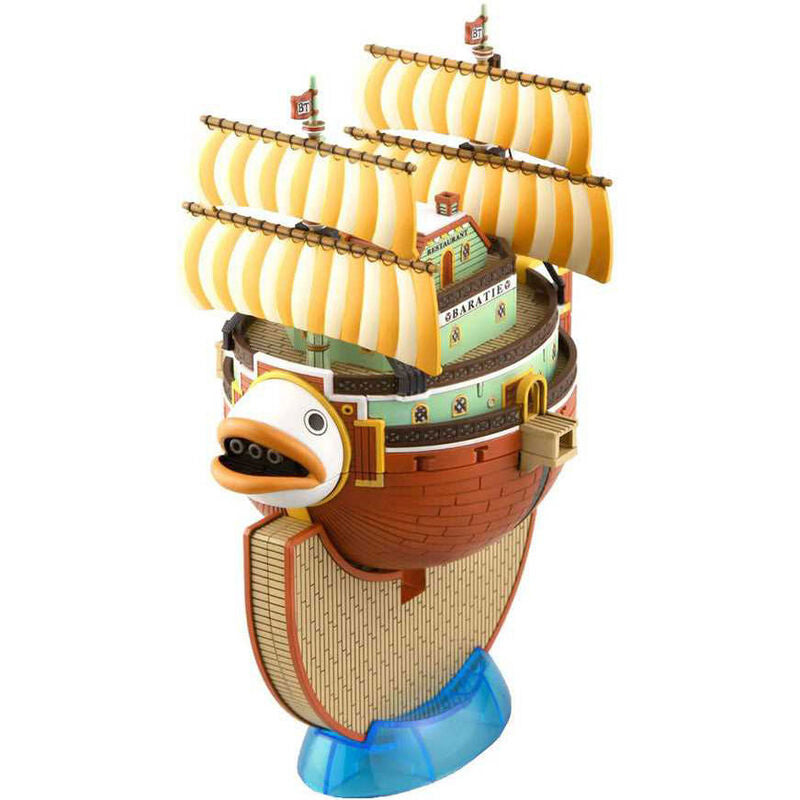 Model kit del Baratie de One Piece con velas a rayas