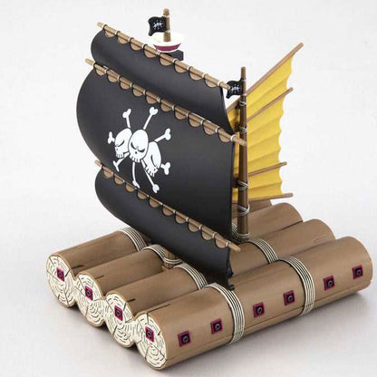 Model kit del barco de Marshall D. Teach de One Piece sobre base de agua azul - 3