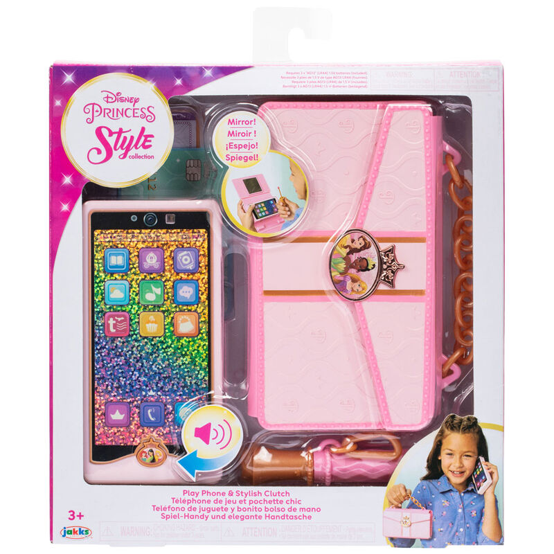 Set Disney Princess Style con teléfono de juego y bolso clutch rosa