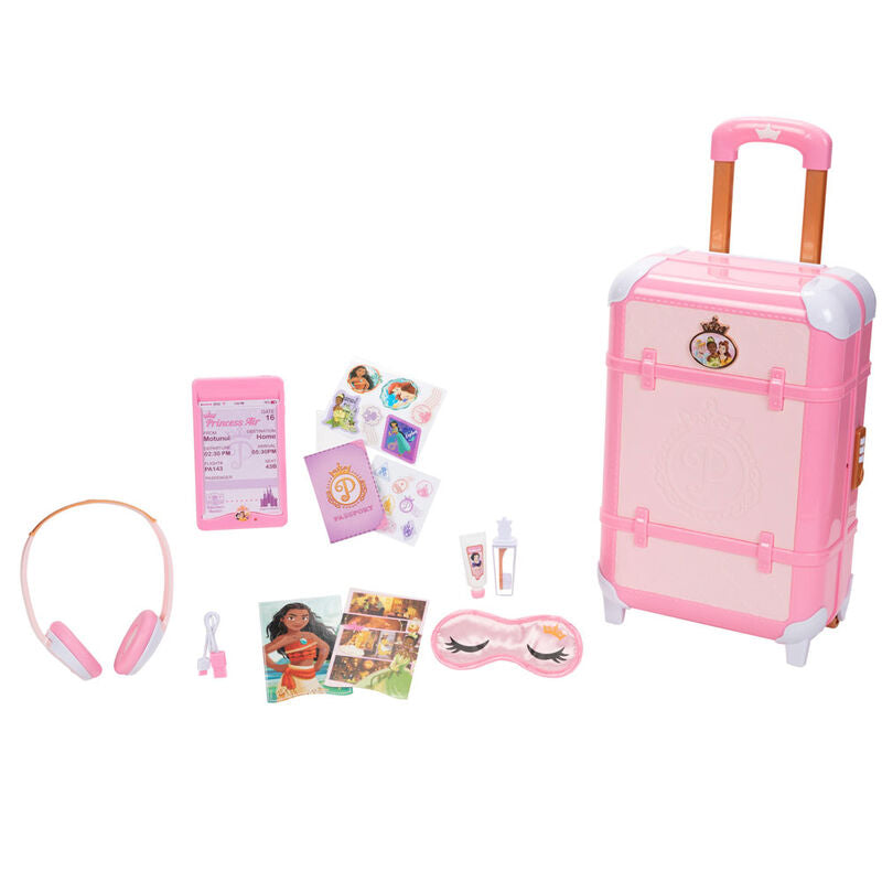 Maleta rosa de Princesas Disney con accesorios de viaje