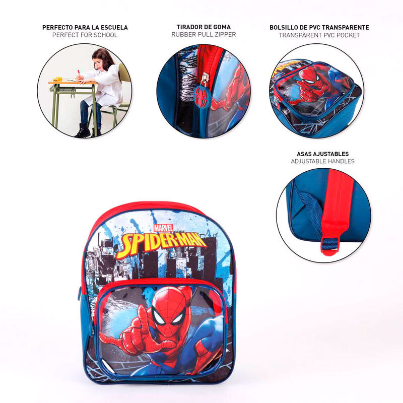 Mochila escolar roja y azul de Spider-Man Marvel - 2