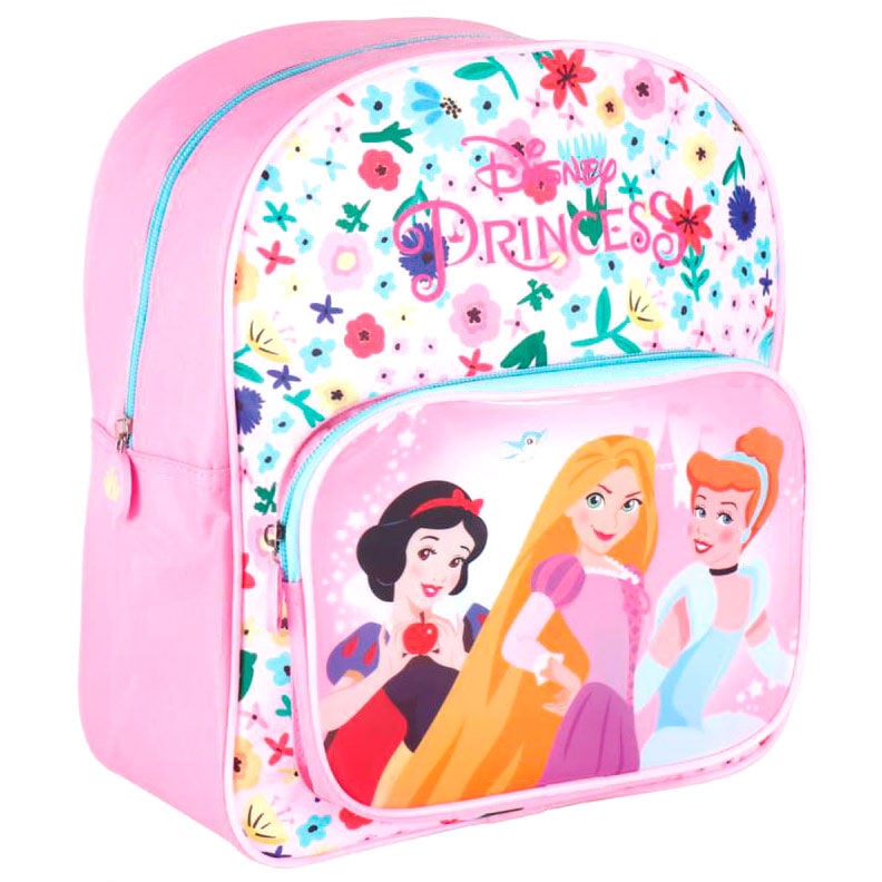 Mochila rosa CERDÁ de Disney Princesas con flores y personajes