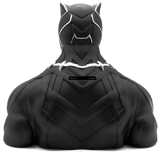 Busto hucha de Black Panther en PVC con collar plateado - 4
