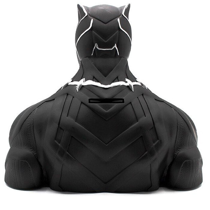 Busto hucha de Black Panther en PVC con collar plateado - 4