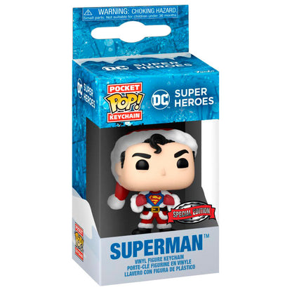 Llavero Funko Pocket POP de Superman con gorro navideño - 2