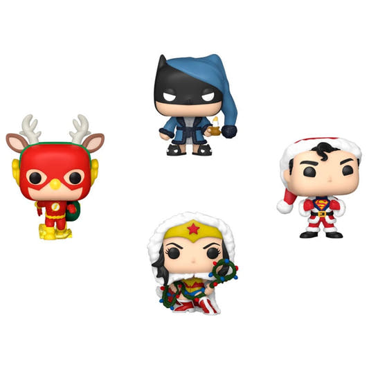 Pack FUNKO Pocket POP! DC Super Heroes de 4 figuras con presentación navideña en forma de árbol - 2