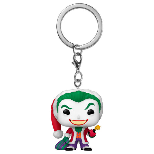 Llavero FUNKO Pocket POP! Holiday de The Joker con gorro navideño
